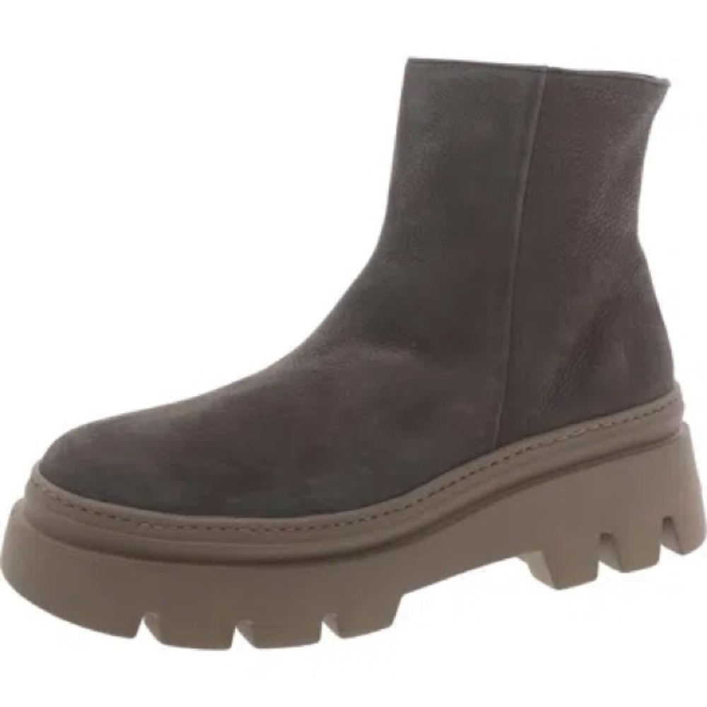NIB PAUL GREEN Paige Boot Platform Zip Lug Ironed Grained Nubuk 7AU 9.5 US $499